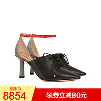 奢侈品 阿玛尼(ARMANI)女鞋高跟鞋窄形鞋头踝带高跟鞋 38
