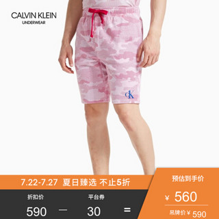 CK UNDERWEAR 2020春夏款 男装抽绳中裤家居裤NM1886 LP8-粉色 XL