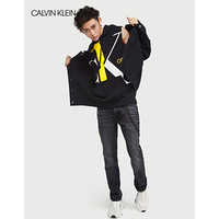 【CK ONE小鬼同款】CK JEANS 2020春夏款男装Logo牛仔外套 J315844 1BY-黑色 M