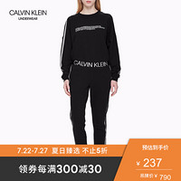 CK UNDERWEAR经典款  女士Logo撞色条饰侧边针织家居裤 QS6188 001-黑色 S