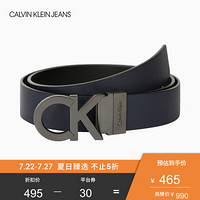 CK JEANS 经典款 男士LOGO时尚潮流皮带 HC0442D5600 469-藏青色/黑色 95cm