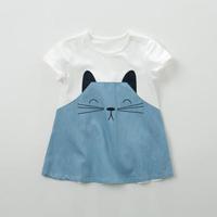 davebella戴维贝拉夏季新款女童卡通拼接短袖连衣裙 宝宝裙子 龙猫 100cm(4Y（建议身高90-100cm）)