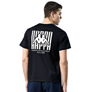 Kappa卡帕男款运动短袖基础休闲T恤夏季圆领宽松半袖 2020|K0A12TD12D 黑色-990 M