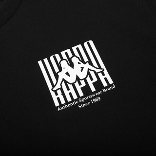 Kappa卡帕男款运动短袖基础休闲T恤夏季圆领宽松半袖 2020|K0A12TD12D 黑色-990 M