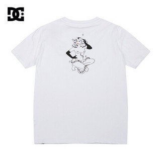 DCSHOES 春夏新款时尚骷髅印花男士圆领短袖运动休闲T恤 GDYZT20115 白夹色 S