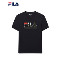 FILA 斐乐官方 男子短袖T恤 2020夏秋新款时尚星座罗盘度假半袖服 传奇蓝-NV 180/100A/XL