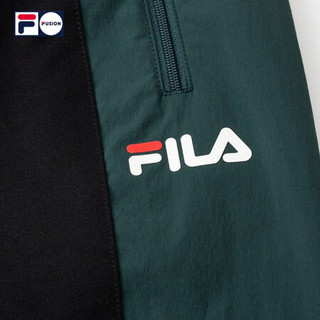 FILA FUSION 斐乐官方 男裤梭织长裤 2020秋季新款潮流卫裤运动裤 深黑-BK 165/76A/S