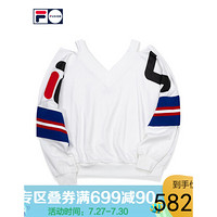 FILA FUSION斐乐女子卫衣2020秋季新款运动潮流街头套头衫女卫衣 标准白-WT（宽松版型，建议拍小一码） 155/76A/XS