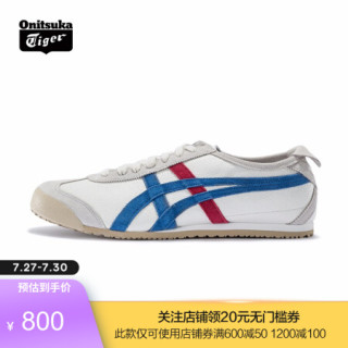 Onitsuka Tiger鬼塚虎休闲鞋男女复古小白鞋 MEXICO 66 TH2J4L-0142 白色/蓝色 37.5