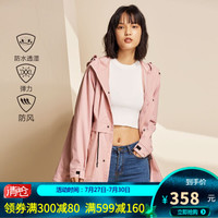 【NU】诺诗兰2020春夏新款户外女士休闲弹力外套防水防风大帽檐 KL092X62 海棠粉色 160
