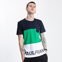 paulfrank2019春夏新款男士撞色棉质时尚休闲潮男短袖T恤舒适贴身透气 绿色 M