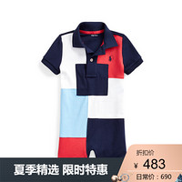 Ralph Lauren/拉夫劳伦男婴 2020年春季拼饰棉质Polo短连衣裤32792 999-多色 18M