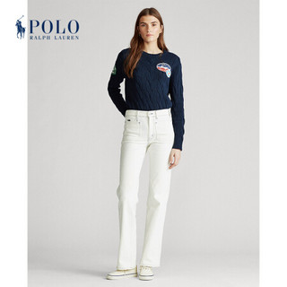 Ralph Lauren/拉夫劳伦女装 2020年春季补片绞花编结毛衫21309 400-蓝色 L