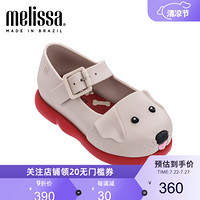 mini melissa梅丽莎可爱3D小狗造型儿童单鞋小童凉鞋 红色/米色 155mm
