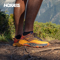 HOKA ONE ONE男飞速羚羊4越野跑步鞋 缓震支撑运动鞋 金色 / 蓝黑色 US 8.5 /265mm