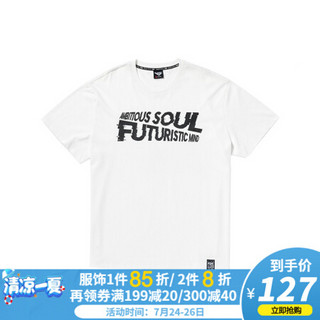 PONY/波尼夏季男短袖时尚圆领运动休闲上衣透气T恤92M2AT15 白色 S