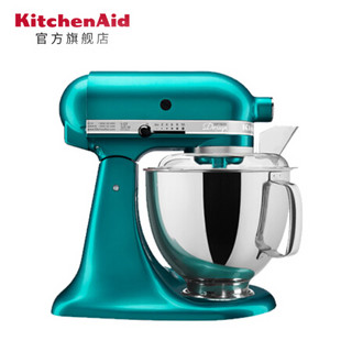 【百年新品】美国Kitchenaid厨师机 凯膳怡5QT百年新品多功能全自动搅拌揉面和面机家用电器 150琉璃蓝