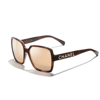 CHANEL香奈儿女太阳眼镜18白金方形镜面款 棕色