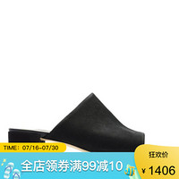 Clarks其乐女鞋粗跟露趾拖鞋26135764 Black Nubuck 8M