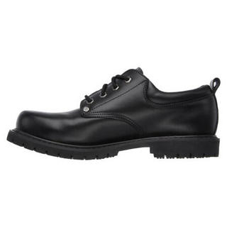 SKECHERS斯凯奇男鞋工装鞋皮质休闲鞋防滑低帮77019 BLACK 10