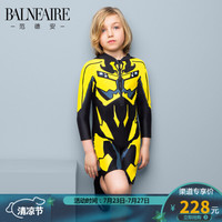 范德安(BALNEAIRE) 男童泳衣 儿童平角连体泳装 长袖防晒小童宝宝游泳衣 儿童泳衣 12-13(150cm-155cm)