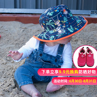 澳洲BanZ 婴幼儿双面沙滩防晒太阳帽 0-5岁 出游轻薄宽帽檐遮脸 设计师系列 新款上市 假日小猴 0-2岁（头围约45-50cm）