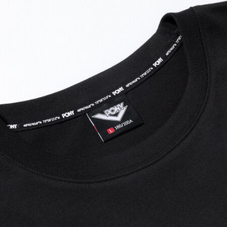 PONY/波尼夏季男短袖时尚圆领运动休闲上衣透气T恤92M2AT15 黑色 XL