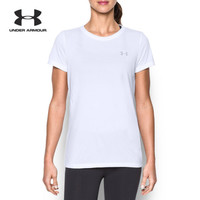安德玛 官方UA Tech女子运动短袖T恤Under Armour1277207 白色100 XL