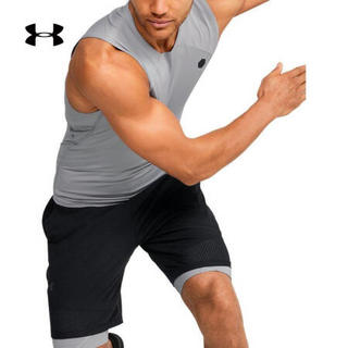 安德玛官方UA RUSH男子强力伸缩型运动背心Under Armour1353448 灰色011 M