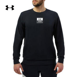 安德玛官方UA Small logo男子圆领运动卫衣Under Armour1358110 黑色001 XL