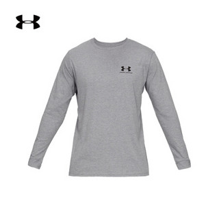 安德玛官方UA Sportstyle男子运动长袖T恤Under Armour1329585 灰色036 M