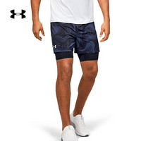 安德玛官方UA Speedpocket男子二合一短裤Under Armour1353162 蓝色497 L