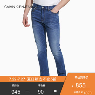 CK JEANS 2020春夏款男装 时尚中低腰合体牛仔裤CKJ026J314719 1A4-蓝色 36/32