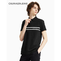 CK JEANS 2020春夏款男装 短袖翻领Polo衫T恤J315039 BAE-黑色 L