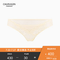 CK UNDERWEAR 2020春夏款 女装Logo纯色花纹三角内裤 QF5903AD 101-米白色 S