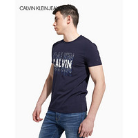 CK JEANS 2020春夏款 男装Logo圆领短袖T恤 J314502 CHW-藏青色 L