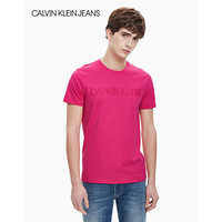 CK JEANS   春夏 男装 潮流纯棉圆领短袖T恤 J312986 504-玫红色 M