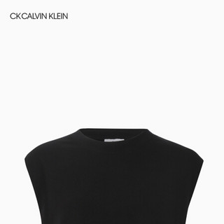 CK CALVIN KLEIN 2020春夏新款女装 纯棉荷叶边连身裙 W76111006C 010-黑色 XS