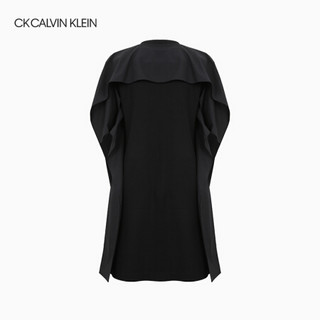 CK CALVIN KLEIN 2020春夏新款女装 纯棉荷叶边连身裙 W76111006C 010-黑色 XS