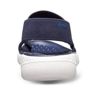 CROCS卡骆驰女鞋凉鞋松紧带平底套脚205106 Navy / White 4