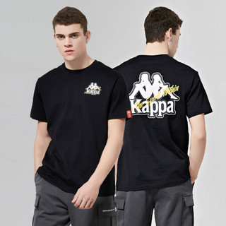 Kappa卡帕男款运动短袖休闲宽松T恤夏季圆领印花半袖 2020|K0A12TD31D 黑色-990 L