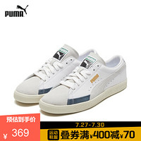 PUMA彪马官方 新款男女同款复古休闲鞋BASKET 90680 L 372073 白-米白色-深牛仔蓝 05 39