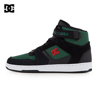 DC SHOES20春夏新品潮流皮革拼接男鞋高帮鞋滑板鞋ADYS400038 黑夹绿色 42