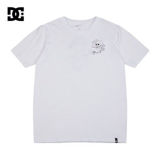 DCSHOES 春夏新款时尚骷髅印花男士圆领短袖运动休闲T恤 GDYZT20115 白夹色 M