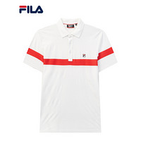 FILA 斐乐官方男子短袖POLO衫2020夏季新款时尚撞色运动短POLO男 标准白-WT 170/92A/M