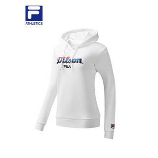 FILA x Wilson联名 斐乐官方连帽卫衣女子2020秋季新款时尚运动长袖女子上装 玉石白-WT 165/84A/M