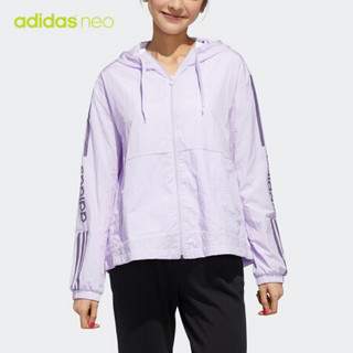 阿迪达斯官网 adidas neo W ESNTL 3S WB 女装运动外套FP7455 浅紫/科技紫 A/M(165/88A)