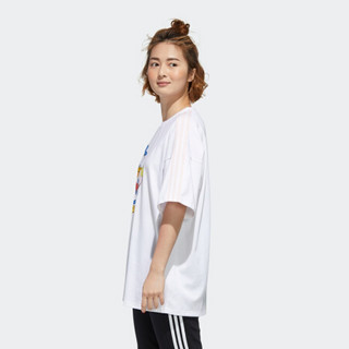 阿迪达斯官网 adidas neo Disney唐老鸭女装运动短袖GJ5654 白/清澈粉 A/M(165/88A)