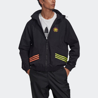 阿迪达斯官网 adidas 三叶草 Graphic+ LW WB 男装运动外套GK5921 黑色 M(180/100A)