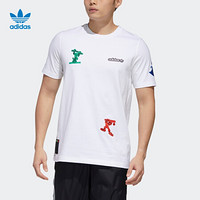 阿迪达斯官网 adidas 三叶草 Disney高飞联名男装运动短袖T恤GP6478 白/白 S(175/92A)